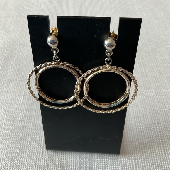 Silver and Gold Tone Hoop Earrings Jewelry - Silver and Gold Tone Hoop Earrings